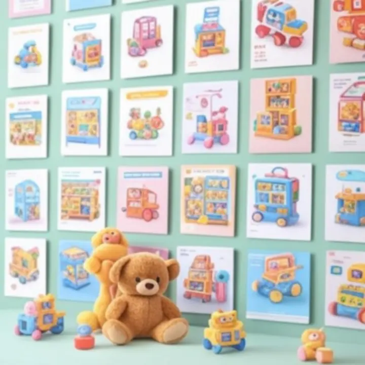 Vrolijke mix van kleurrijke kinderspeeltjes