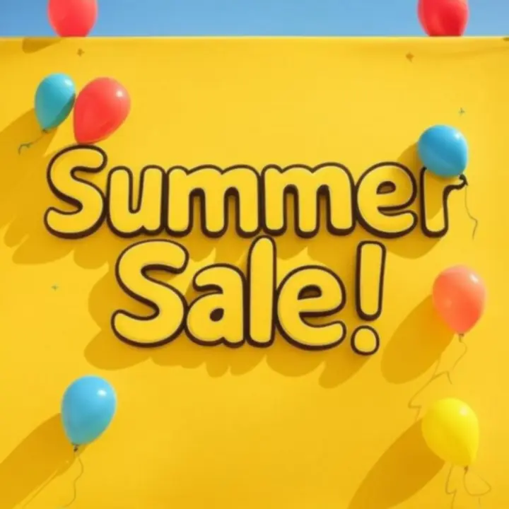 Speelse promotiebanner op zonnig gele achtergrond